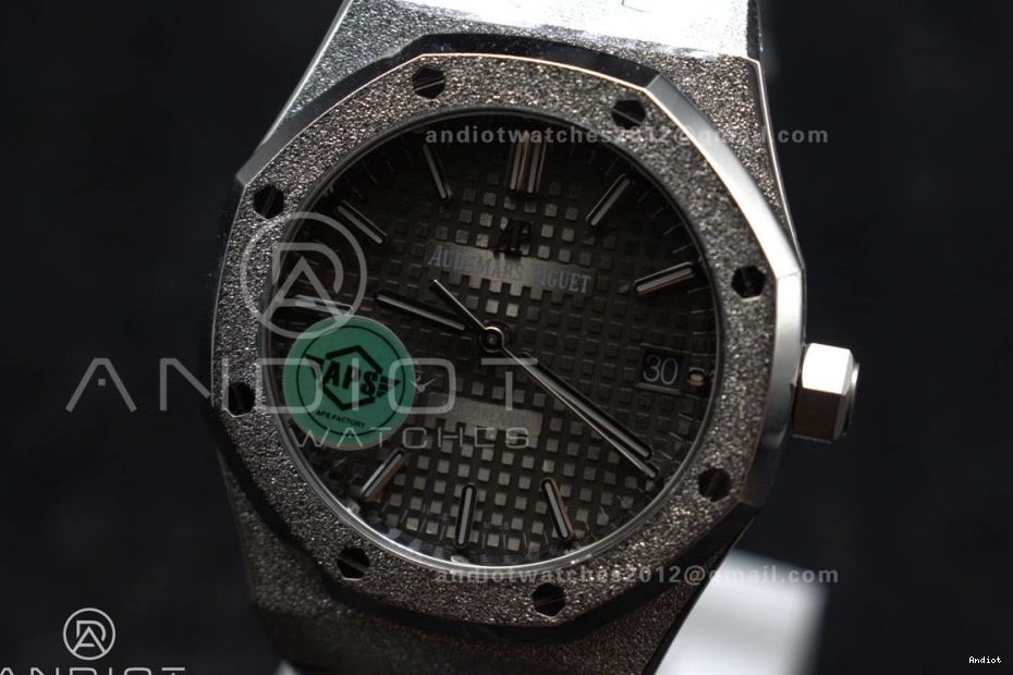 SS Royal Frosted Best Oak Bracelet Grey on Super 1:1 Dial SS SA3120 15454 37mm Clone APSF Edition Textured 0202